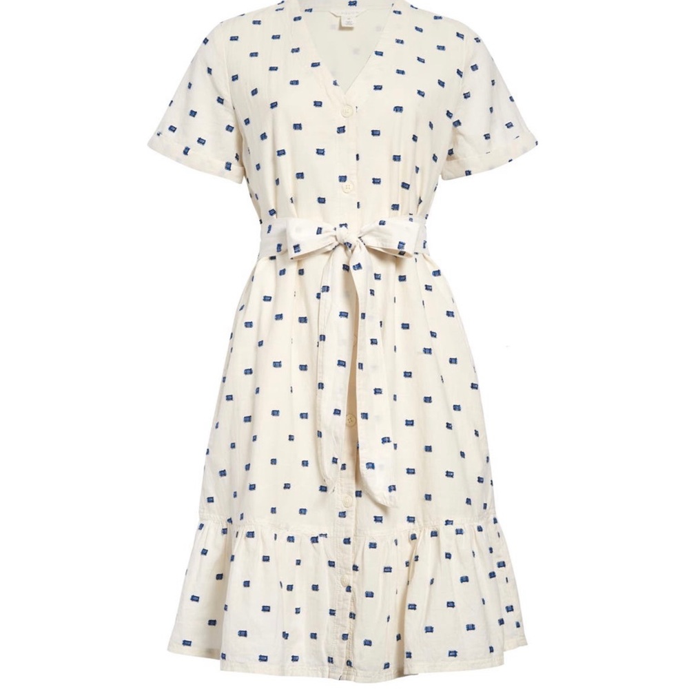 Ivory Clip Dot Shirtdress 1X (14W - 16W)